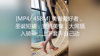 [MP4/ 458M] 美臀爱好者，圣诞短裙，蜜桃美臀，大屌插入骑乘，上下套弄自己动