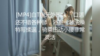 [MP4]白T龅牙外围妹， 口活还不错各种舔，浴室一起洗澡特写揉逼，骑乘扭动小腰非常灵活