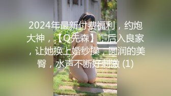 2024年最新付费福利，约炮大神，【Q先森】，后入良家，让她换上婚纱操，圆润的美臀，水声不断好刺激 (1)